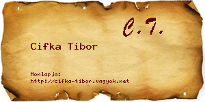 Cifka Tibor névjegykártya